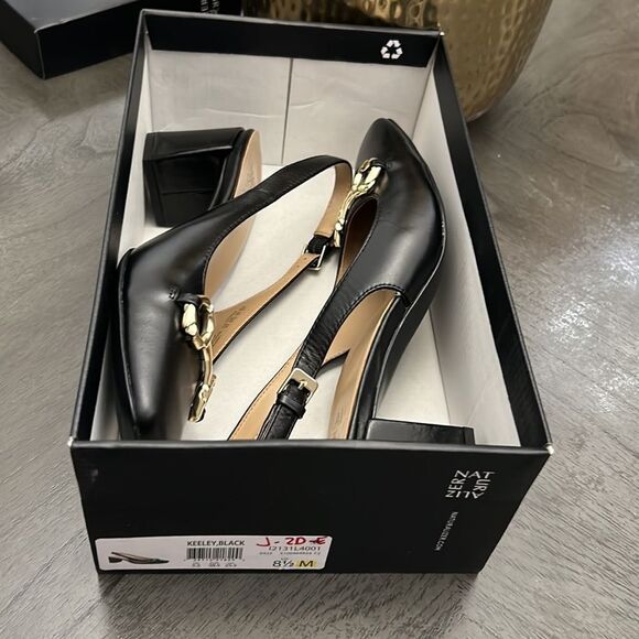 NATURALIZER Keeley Slingback Pumps Women's Shoes In Black Leather - Picture 2 of 11